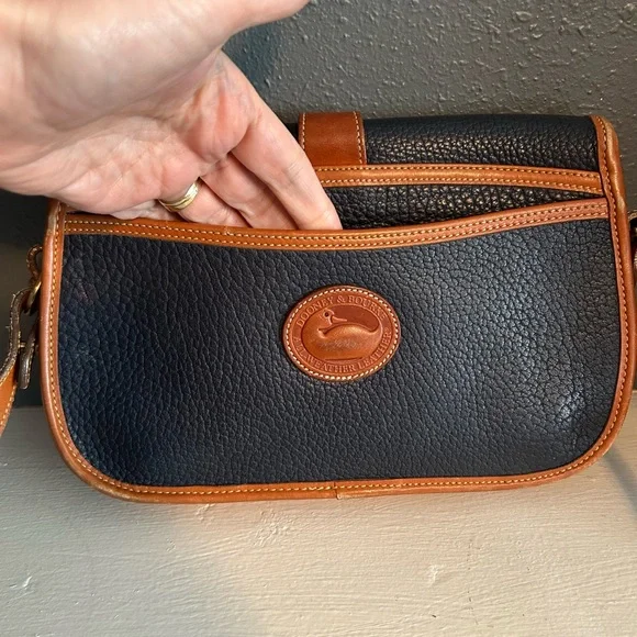 Dooney & Bourke Navy and Tan Crossbody Bag - Picture 3 of 15